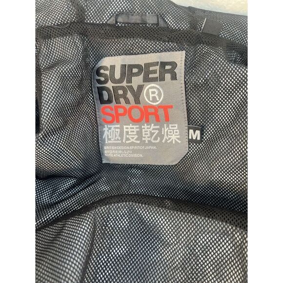 Super Dry Sport camo print hooded full zip windbraker womens sz M grey black - Picture 7 of 7